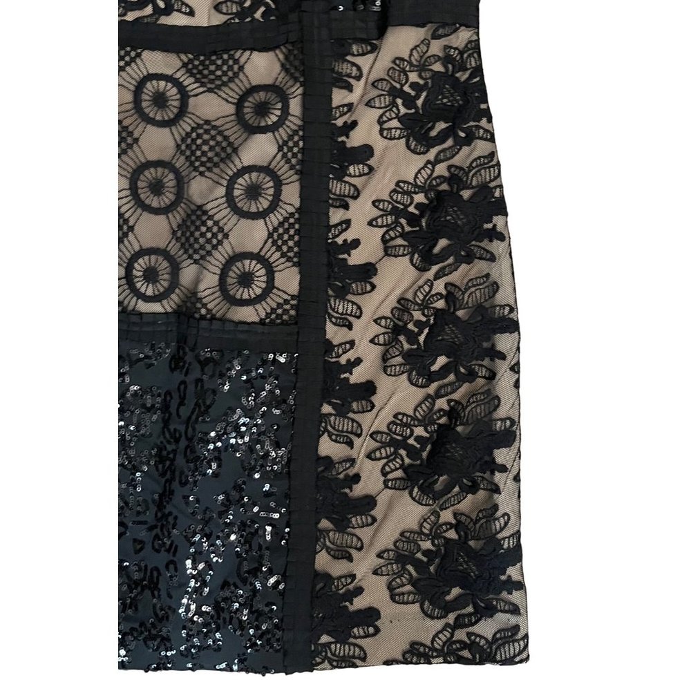 $248 NWT Anthropologie Plenty By Tracy Reese P 0 2 Patchwork Mini Dress Black - Picture 4 of 7